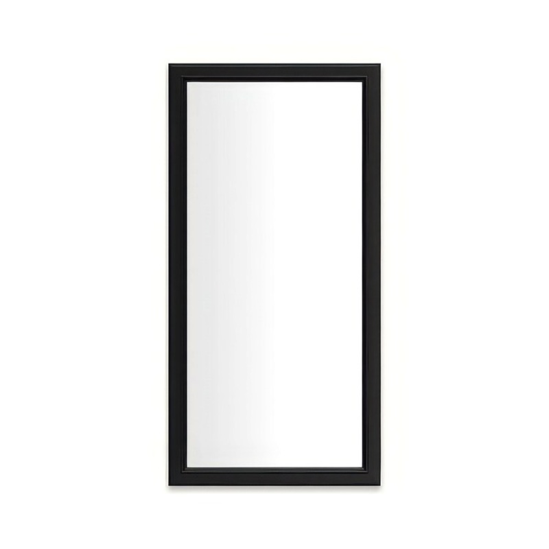 Medicine Cabinet Main Line 20 x 40 Inch 1 Doors Framed Mirror Brushed Black Flat Top Bryn Mawr Frame Slow Close Hinges Sliding Magnification Mirror Magnetic Strip Interior Lighting USB Charging ports Electrical Outlets Phone Holder 4 Inch