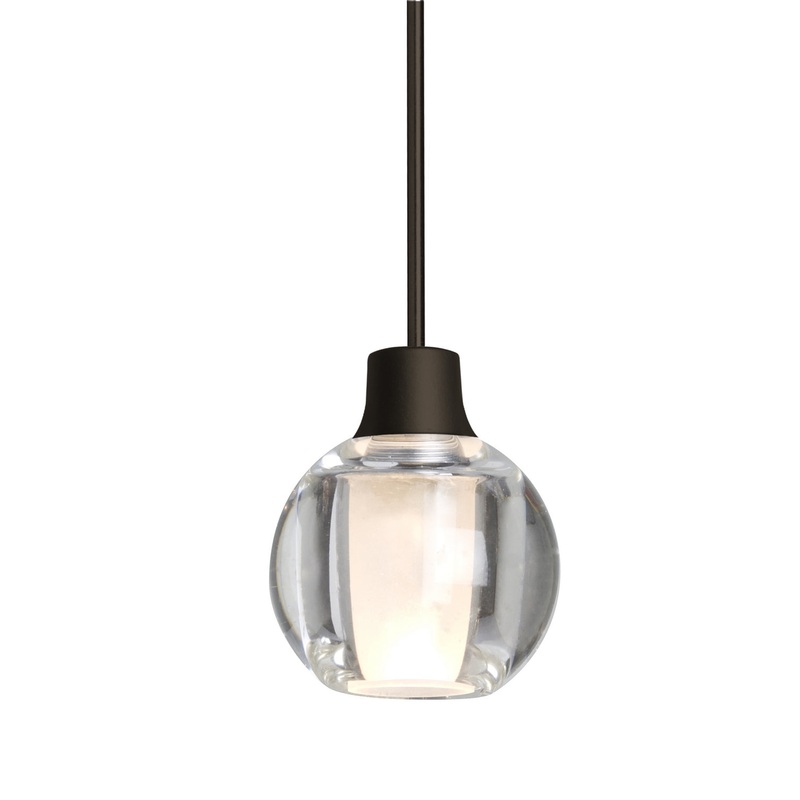 One Light Pendant from the Boca 3 Collection in Bronze Finish by Besa