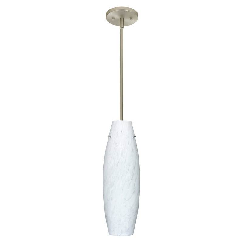One Light Pendant from the Tara Collection in Satin Nickel Finish by Besa