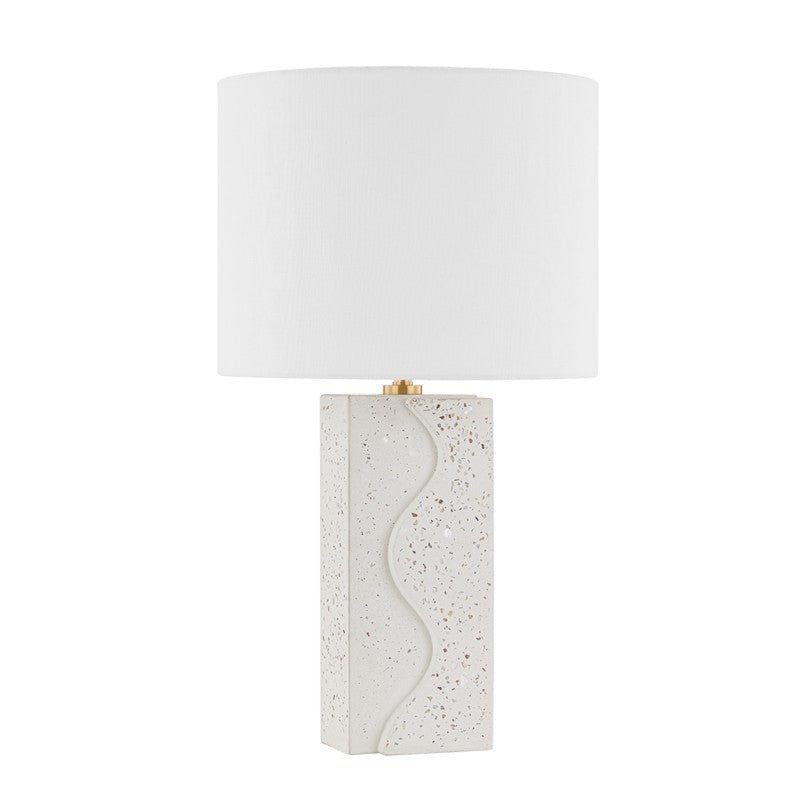 One Light Table Lamp from the Cort Collection in Aged Brass Finish by Mitzi