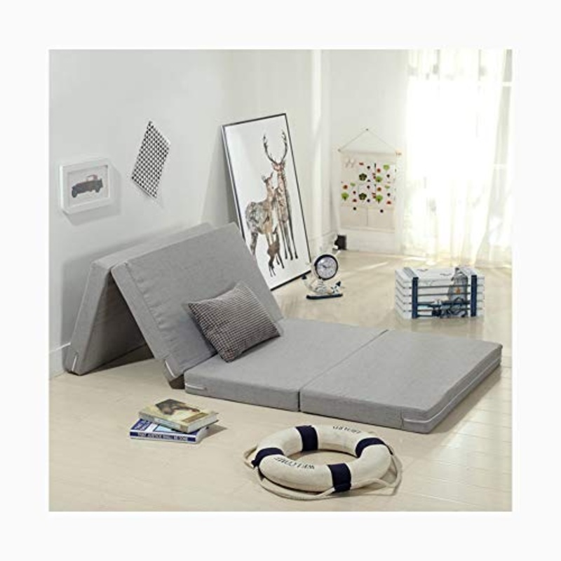 YANGLY 8 Centimetri di Spessore Materasso Pieghevole Multifunzione 4 Fold Materasso for I Giochi di Gioco, Picnic, Yoga, Tatami (Color : Light Gray, Size : 71x79inch)