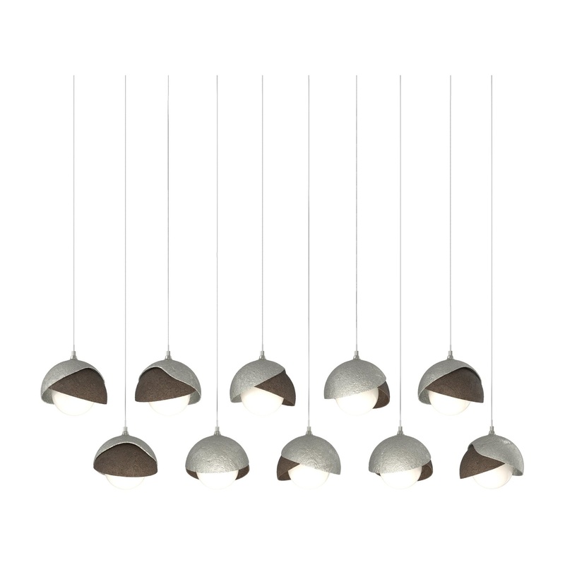 Brooklyn 10-Light Double Shade Pendant Sterling Bronze