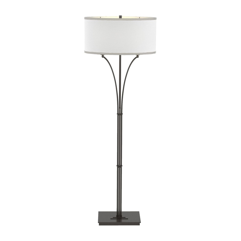 Contemporary Formae Floor Lamp Oil Rubbed Bronze Natural Anna Shade (SF)