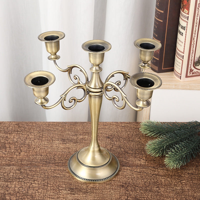 Copper Elegant Metal Candelabra 5 Arm Candle Holder –  Decorative Candelabra for Home, Weddings, Events