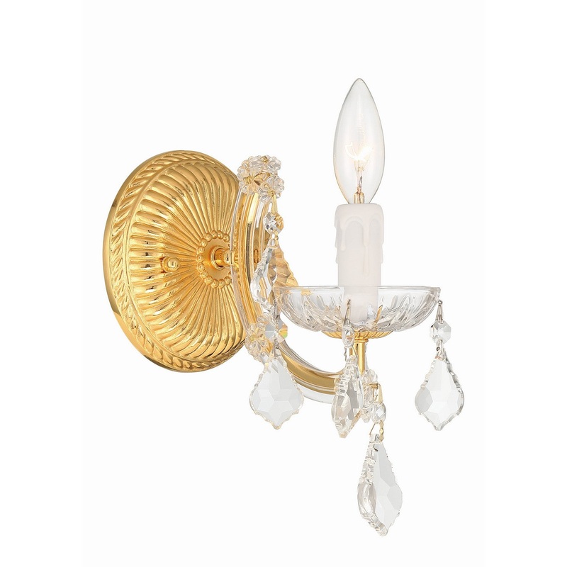 Crystorama 4471-GD-CL-MWP Maria Theresa One Light Wall Sconce Gold