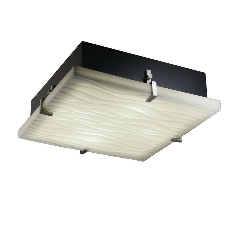 Flush-Mount from the Porcelina Collection in Brushed Nickel Finish by Justice Designs