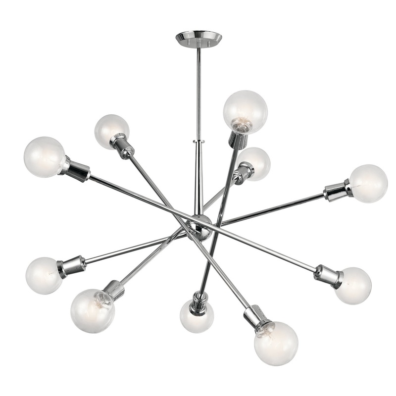 Kichler 43119CH Ten Light Chandelier, Chrome