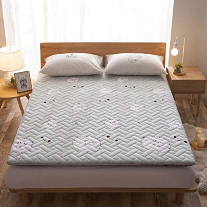 LJ Materassino Imbottito in Cotone Lavato con materassino Doppio Spessore 8cm (Colore : 2, Dimensioni : 150x200cm)