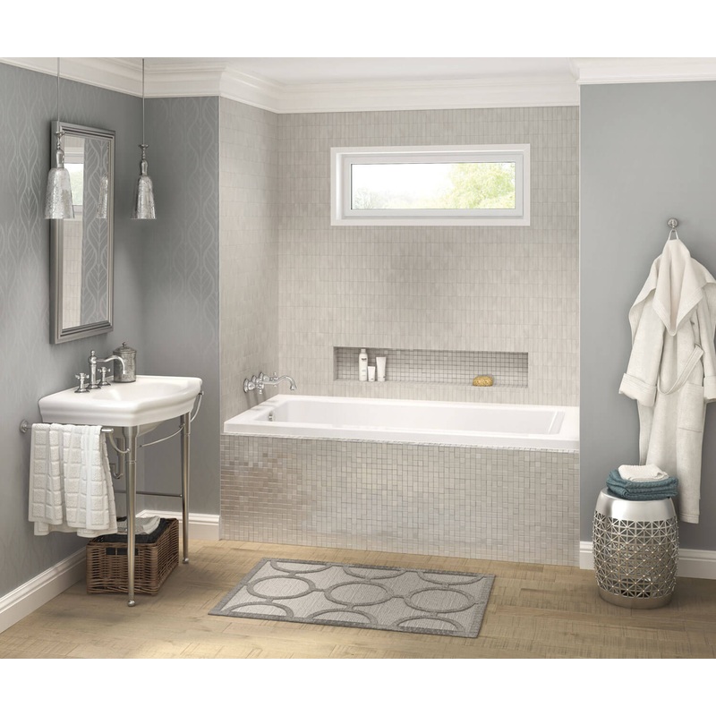 MAAX 106390-000-001-002 Skybox 6636 IF Acrylic Alcove Right-Hand Drain Bathtub in White