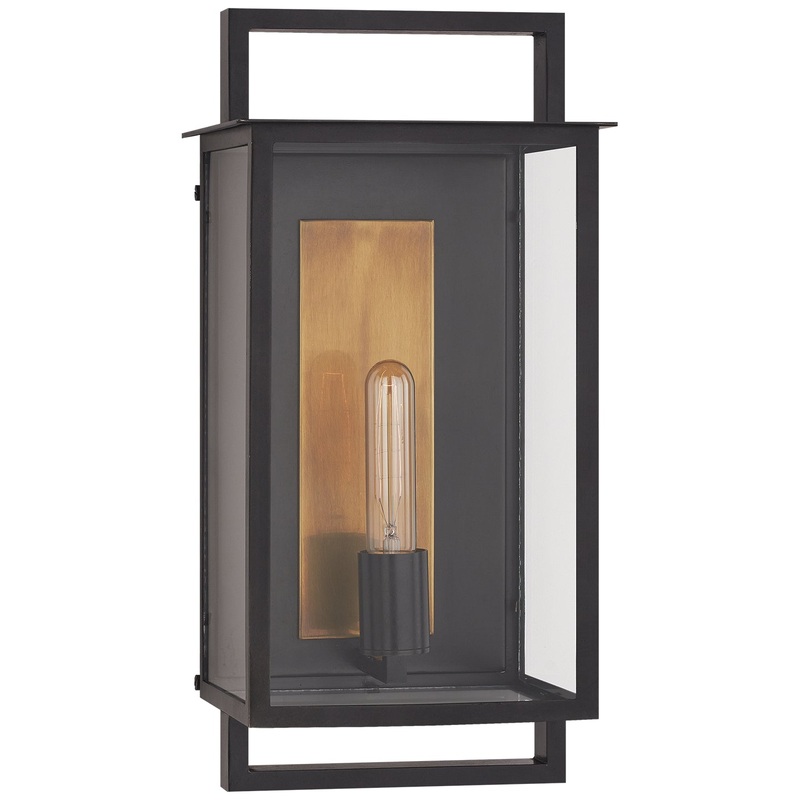 One Light Outdoor Wall Sconce from the Halle Collection in Aged Iron Finish by Visual Comfort Signature