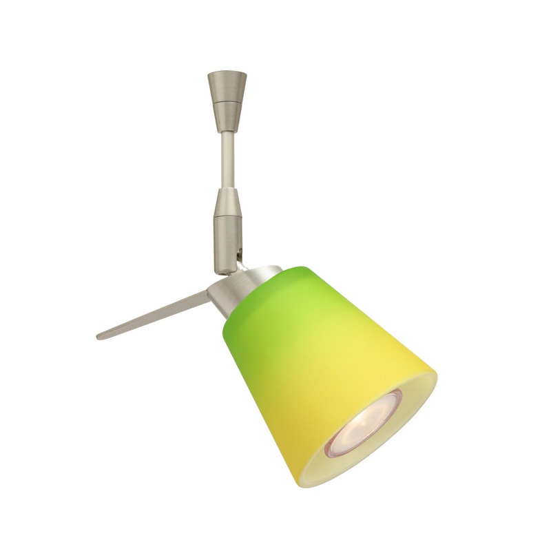 One Light Spotlight from the Canto Collection in Satin Nickel Finish by Besa