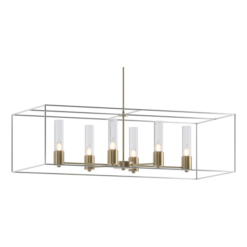 Portico Pendant Soft Gold Vintage Platinum Seeded Clear Glass (II)