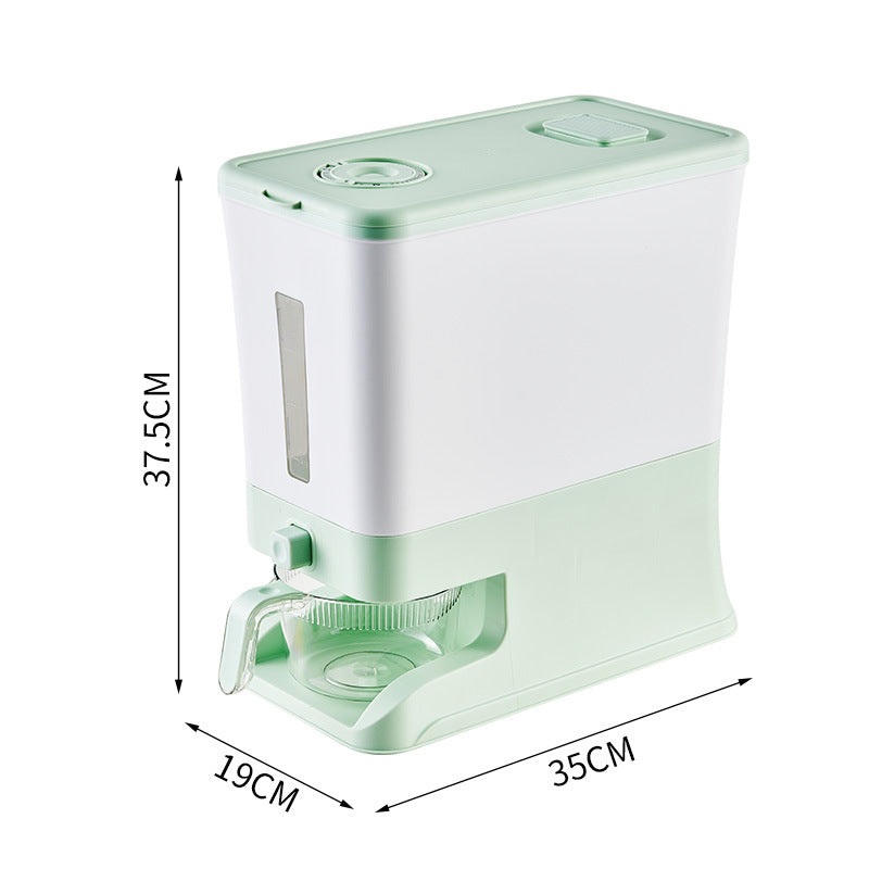 Regular Apple Green Smart Kitchen Rice Dispenser – Automatic Press-Style Rice Storage Bin