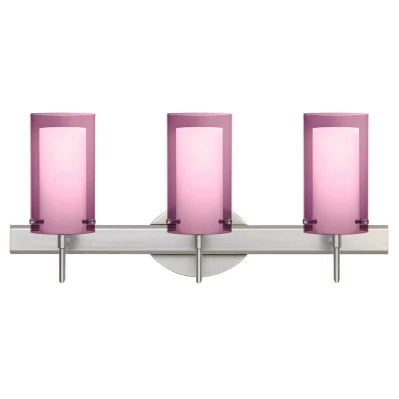 Three Light Wall Sconce from the Pahu Collection in Satin Nickel Finish by Besa