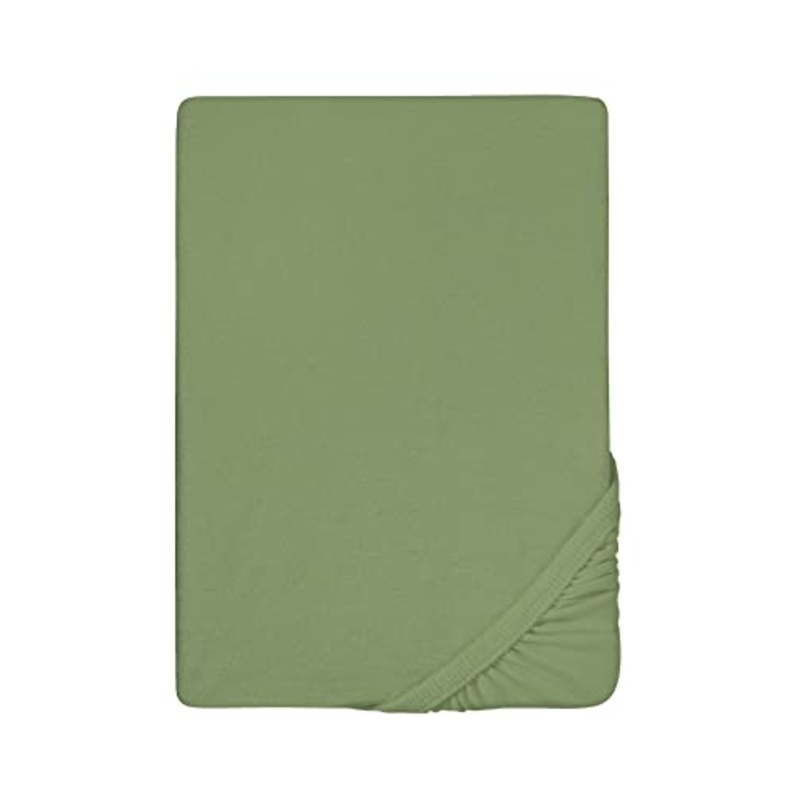 Biberna 0012344 Lenzuolo Frottee-Stretch (Altezza Materasso max. 22 cm) 1X 180X200 cm > 200X200 cm, Abete Rosso