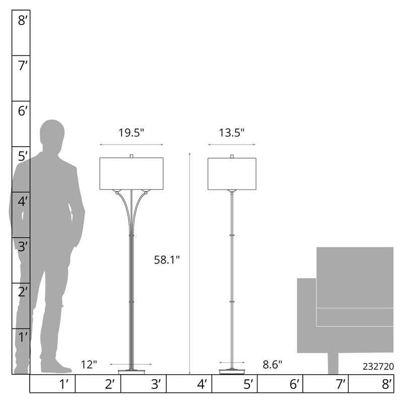 Contemporary Formae Floor Lamp White Flax Shade (SE)