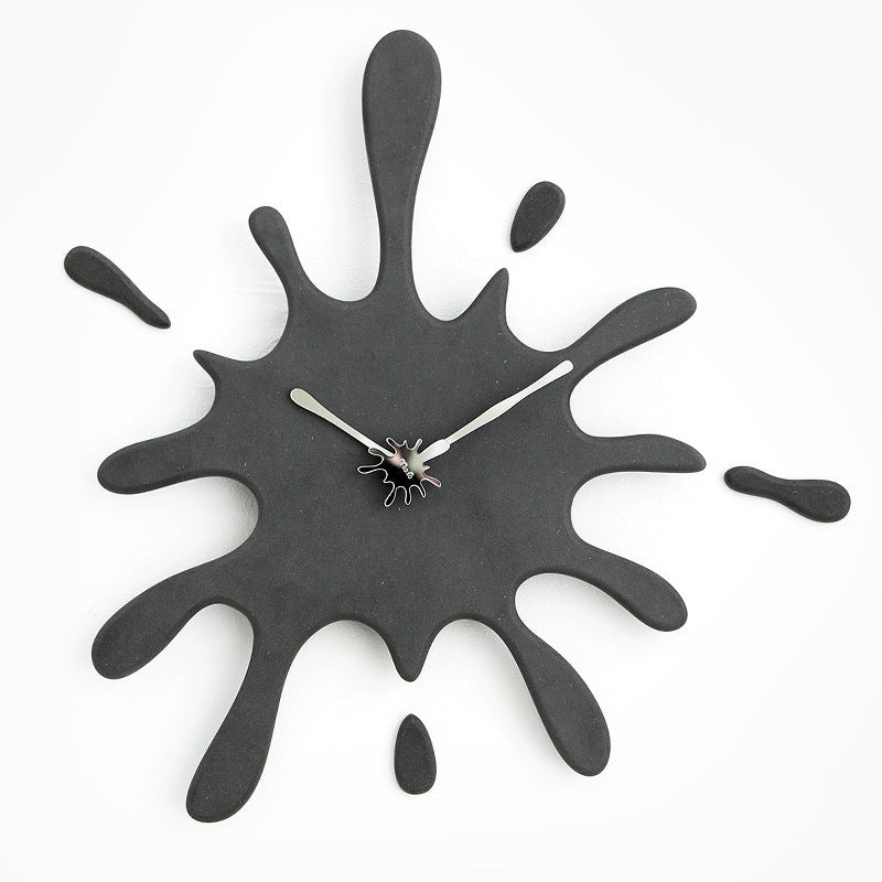 Creative Splatter Design Wall Clock – Silent Movement, Modern Decorative Timepiece(black)