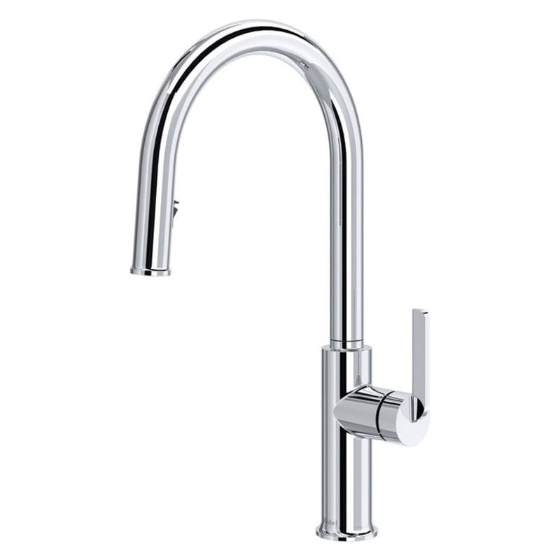 Kitchen Faucet Authentica 1 Lever ADA Chrome C-Spout 1 Hole Deck Mount 1.5 Gallons per Minute