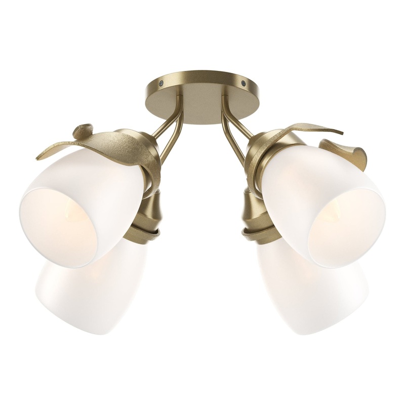 Lapas 4-Light Semi-Flush Soft Gold Opal Glass (GG)