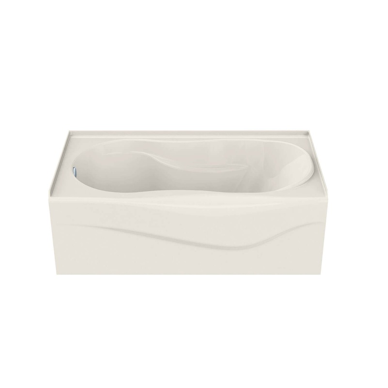 MAAX 105726-L-091-007 Murmur 6032 A Acrylic Alcove Left-Hand Drain 10 Microjets Bathtub in Biscuit
