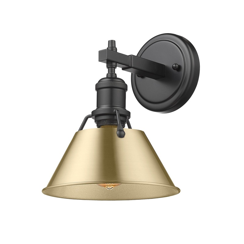 One Light Bath Vanity from the Orwell Collection in Matte Black Finish by Golden