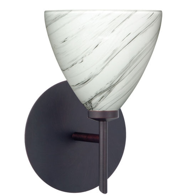 One Light Wall Sconce from the Mia Collection in Bronze Finish by Besa