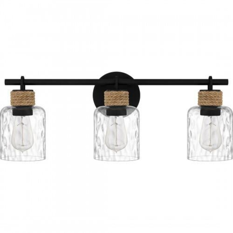 Quoizel BTC8624MBK Baltic Bath 3 lights matte black. Bath Light