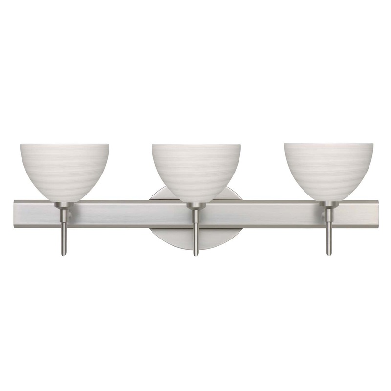 Three Light Wall Sconce from the Brella Collection in Satin Nickel Finish by Besa