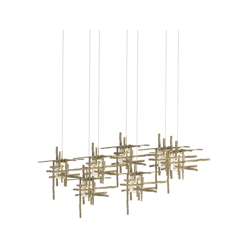Tura 7-Light Seeded Glass Pendant Soft Gold