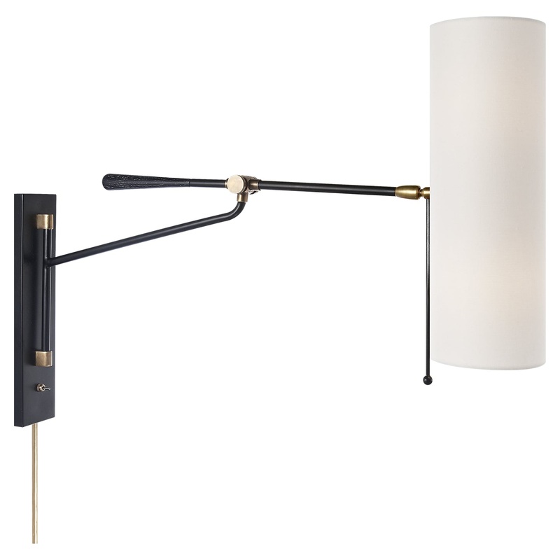 Two Light Wall Sconce from the Frankfort Collection in Black And Brass Finish by Visual Comfort Signature