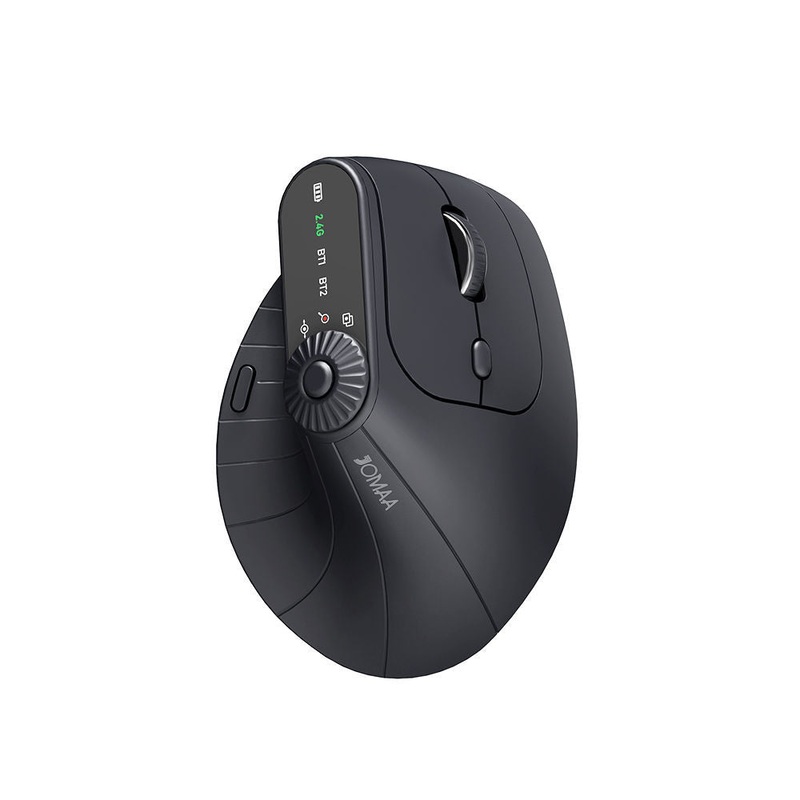 Ergonomic Vertical Mouse – 2.4G/Bluetooth Multi-Mode, LED Display, 57-Degree Angle, & 400mAh Battery(Black)