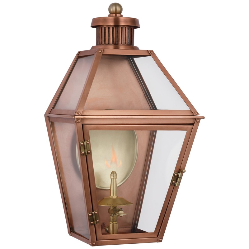 Gas Wall Lantern from the Stratford Gas Collection in Soft Copper Finish by Visual Comfort Signature