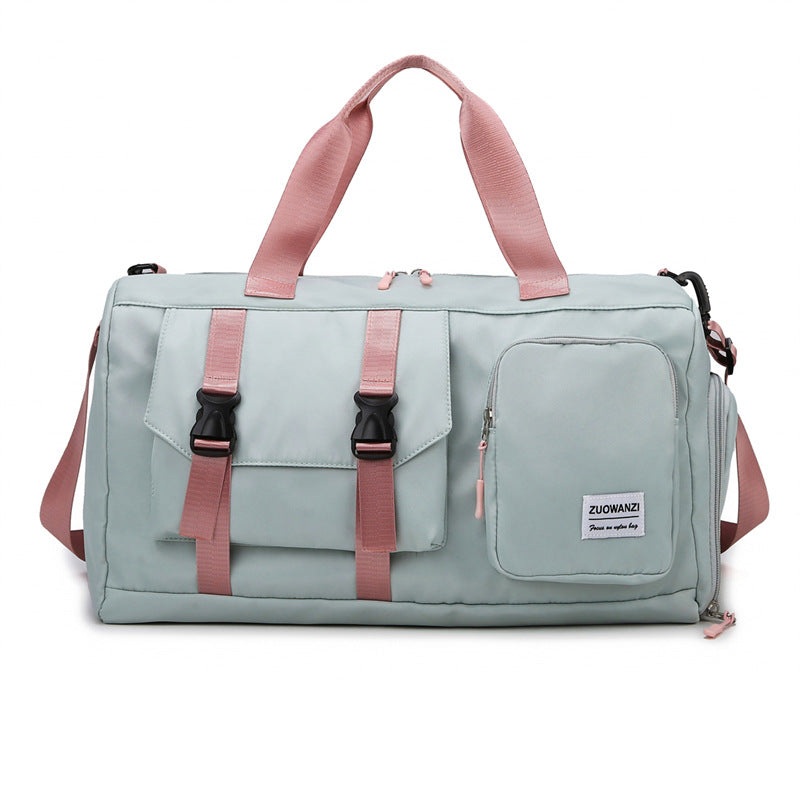 Green-pink Holographic Gym Duffel Bag – Dry Wet Separation – Large Capacity
