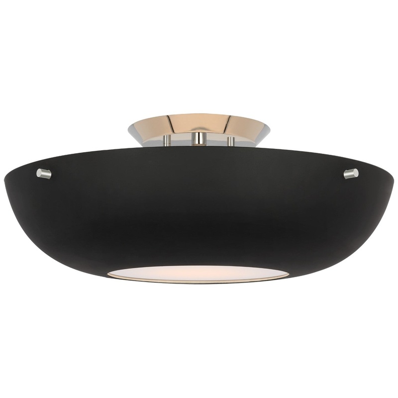 LED Flush Mount from the Valencia Collection in Polished Nickel Finish by Visual Comfort Signature
