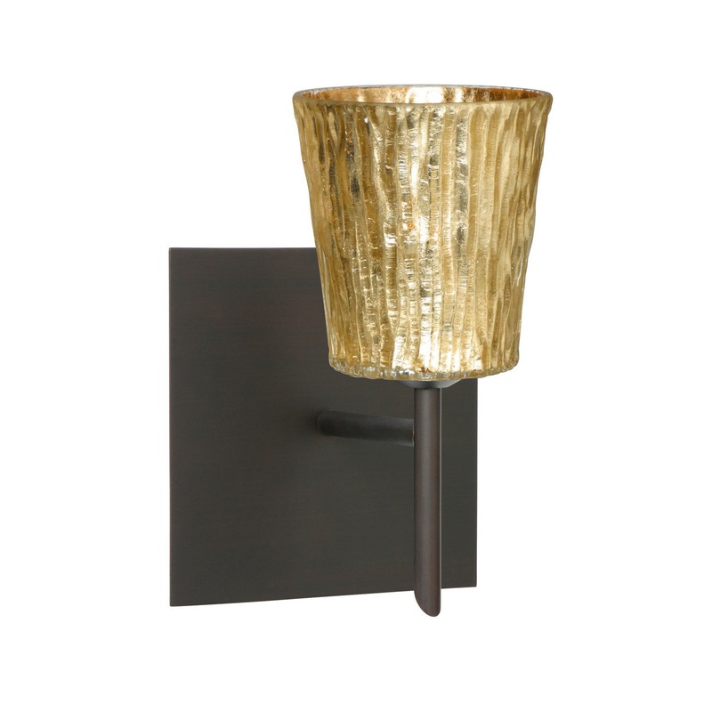 One Light Wall Sconce from the Nico Collection in Bronze Finish by Besa