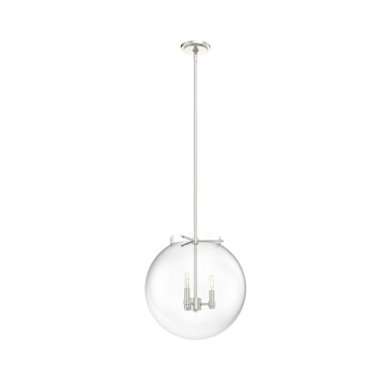 Three Light Pendant from the Sacha Collection in Brushed Nickel Finish by Hunter