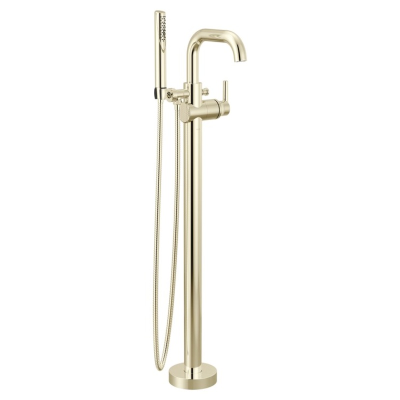 Tub Filler Trim Trinsic with Auto Resetting Diverter 1 Lever Polished Nickel WaterSense/CALGreen ADA Floor Mount 10 Gallons per Minute