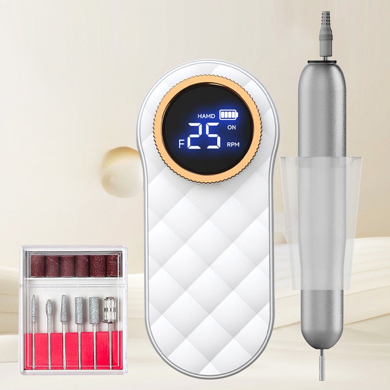 White Portable Mini Electric Nail Drill Pen – Manicure Pedicure Polishing & Shaping Tool