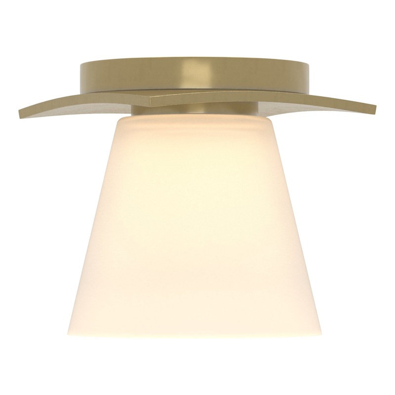 Wren Flush Mount Modern Brass Opal Glass (GG)