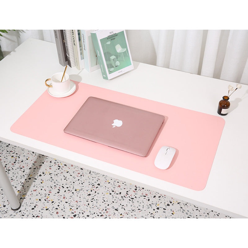 2 PCS Smoky pink/light blue Extra-Large Leather Table Mat for Study & Work – Pad for Students & Office Use (60x30cm)