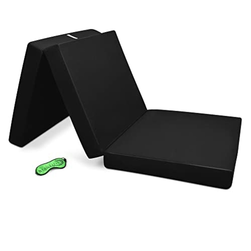 Beautissu Materasso da Campeggio Pieghevole – Materasso Pieghevole Ospiti – Campix 80×195 cm – Soffice Confortevole e Funzionale – Nero – Materasso Traspirante in Microfibra – Lettino da Viaggio
