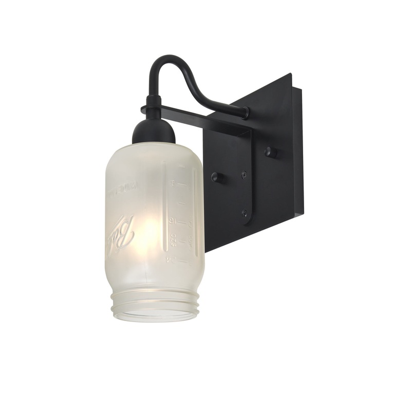 Besa 1WG-MILO4WF-BK Milo One Light Wall Sconce Black