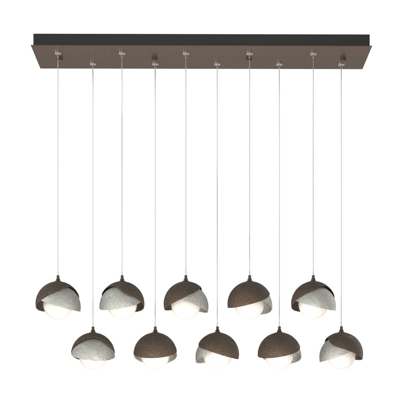 Brooklyn 10-Light Double Shade Pendant Bronze Sterling