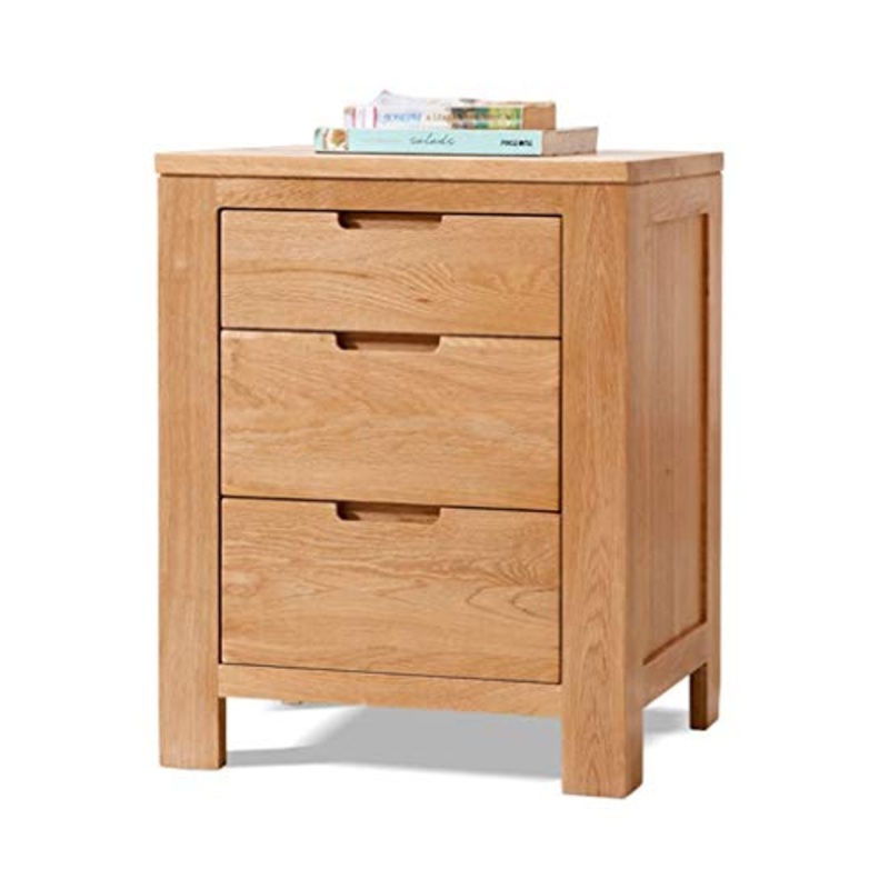 Com e cassettiere Comodino mobili in Legno massello armadietto Bambino armadietto da Cucina cassettiera Tre cassetti (Color : Wood Color, Size : 45 * 36 * 58cm)