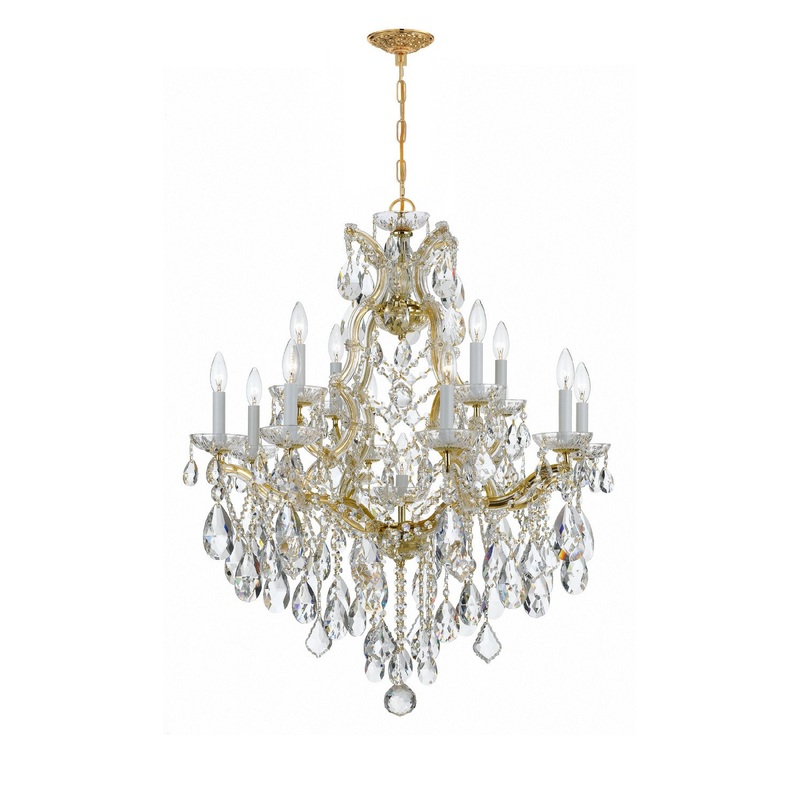Crystorama 4413-GD-CL-S Maria Theresa 13 Light Chandelier Gold