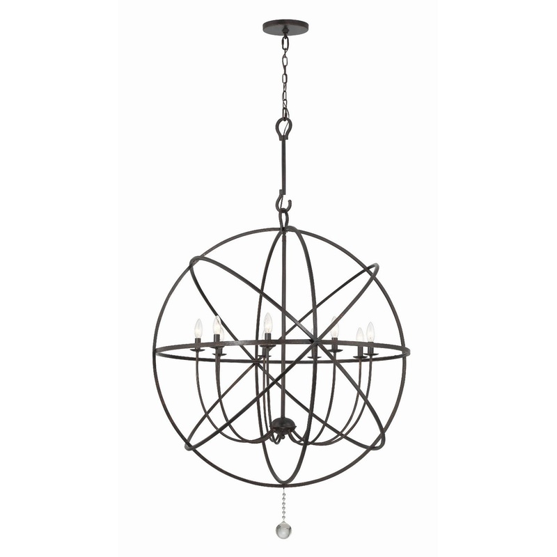 Crystorama 9229-EB Solaris Nine Light Chandelier English Bronze