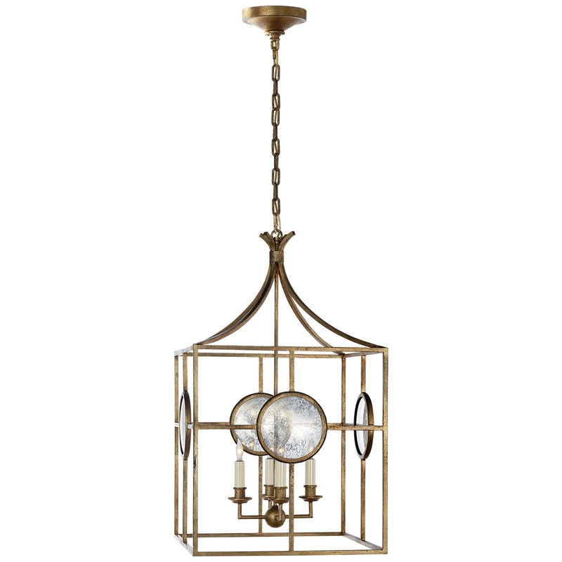 Four Light Lantern from the Gramercy Collection in Gilded Iron Finish by Visual Comfort Signature