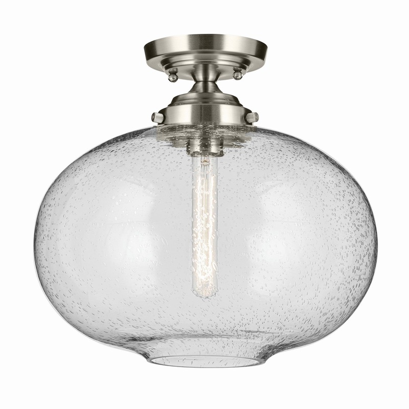 Kichler 43913NI One Light Semi Flush Mount, Brushed Nickel
