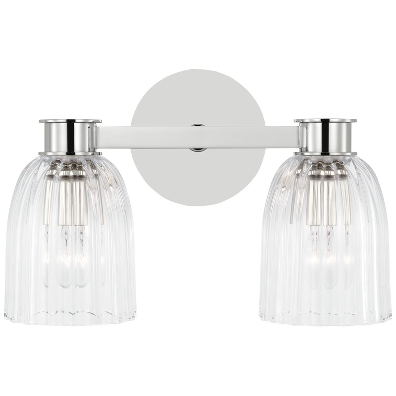 LED Wall Sconce from the Asalea Collection in Polished Nickel Finish by Visual Comfort Signature