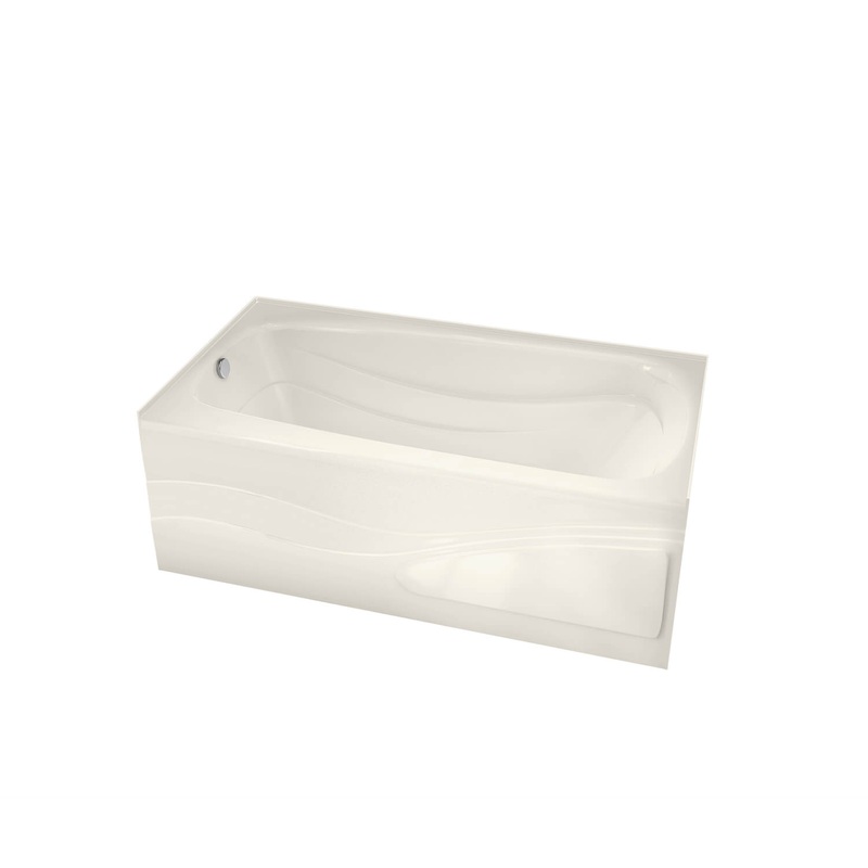 MAAX 102201-003-007-001 Tenderness 6032 Acrylic Alcove Left-Hand Drain Whirlpool Bathtub in Biscuit